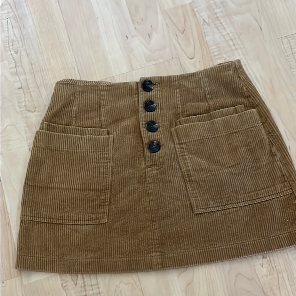 Altar'd State Brown Corduroy Mini Skirt